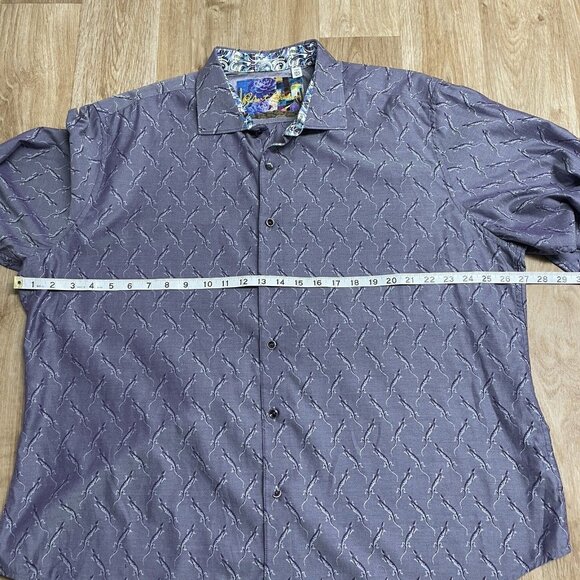 ROBERT GRAHAM SHIRT BUTTON UP FLIP CUFF LIZARD PATTERN EMBROIDERED BACK MENS 2XL - Picture 10 of 13